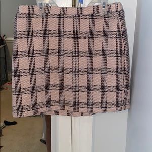 Pink plaid skirt